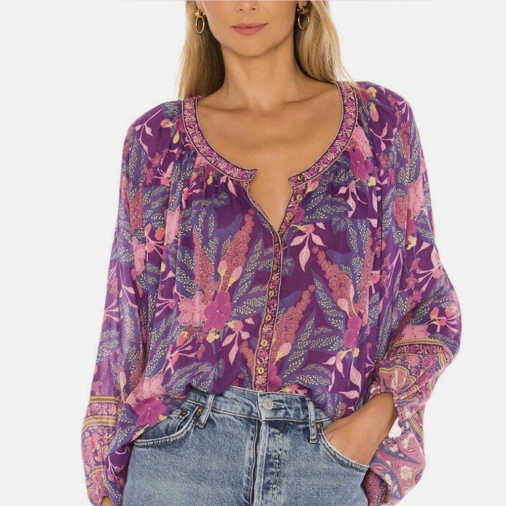 Spell & The Gypsy Bianca Blouse Boho Floral Top Size Small